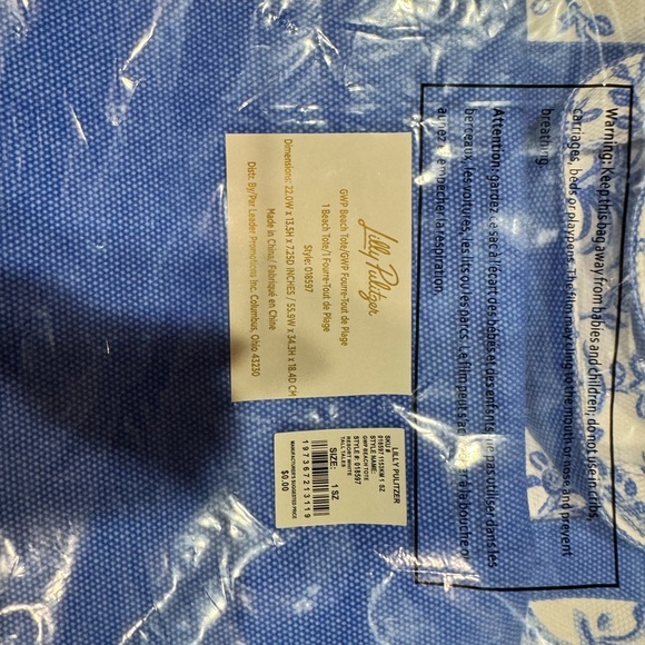 Lilly Pulitzer Beach Tote Bag Large Canvas GWP Four—Tout de Paige NWT - Picture 8 of 8